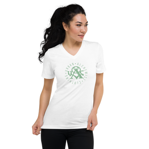 Soft Green Tight Circle - Unisex Short Sleeve V-Neck T-Shirt