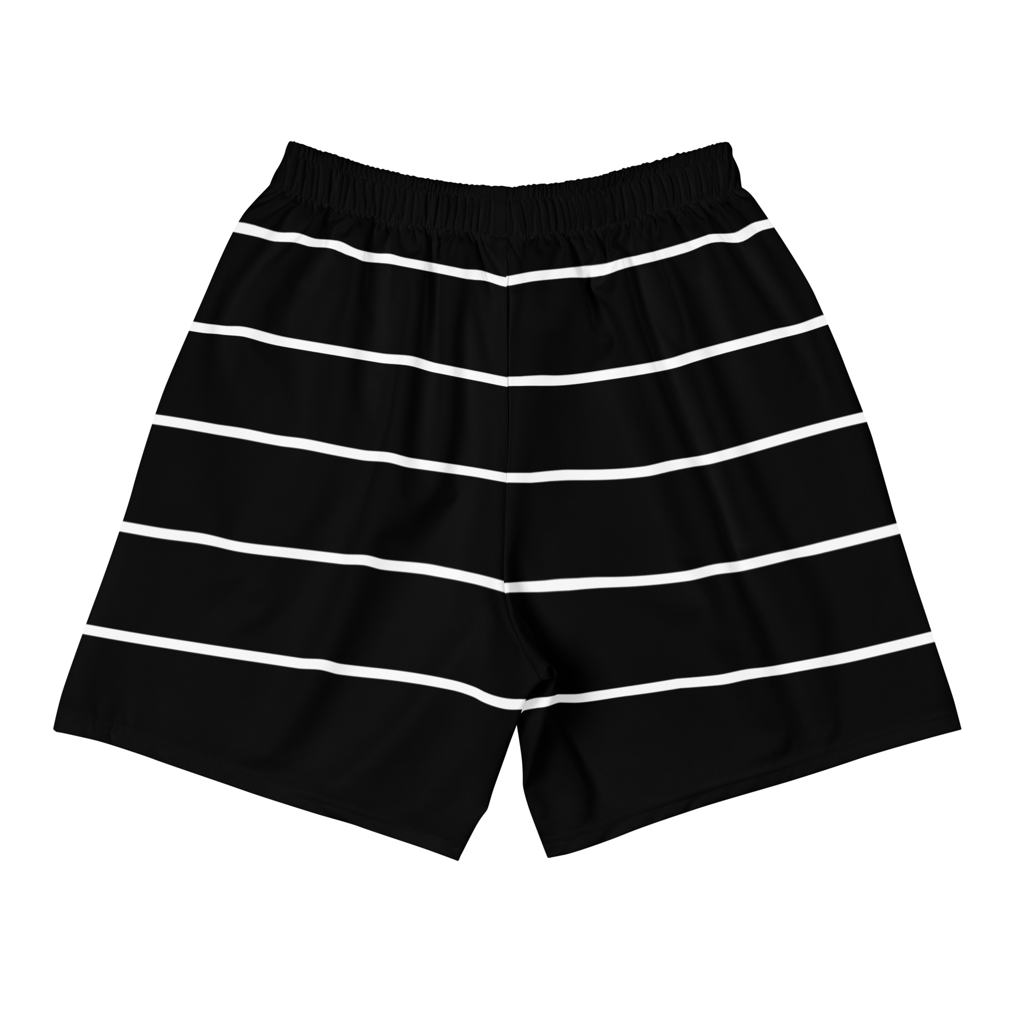 White Horizon Stripe - Recycled Athletic Shorts