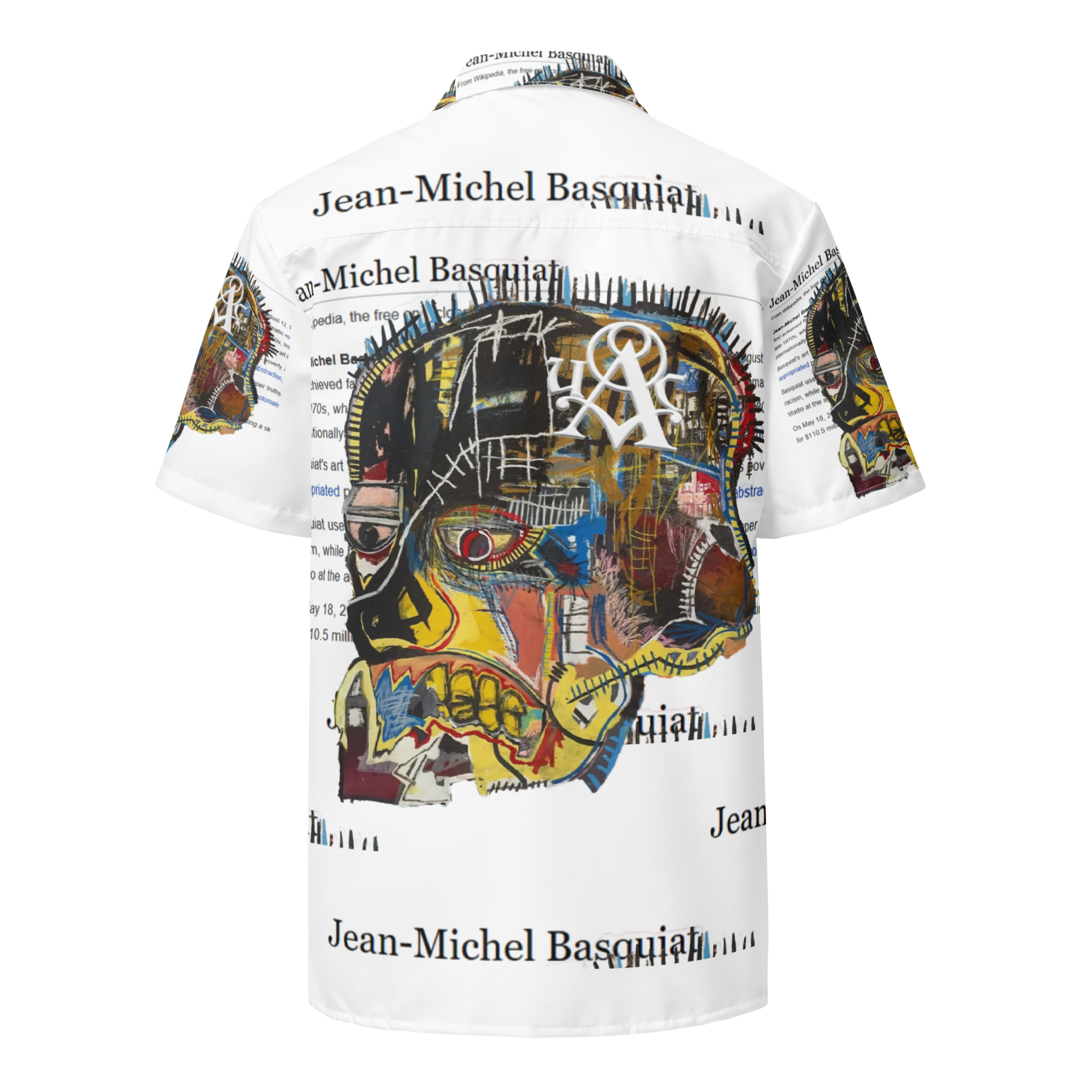 Jean-Michel Basquiat / Wikipedia Page button shirt