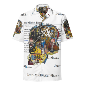 Jean-Michel Basquiat / Wikipedia Page button shirt