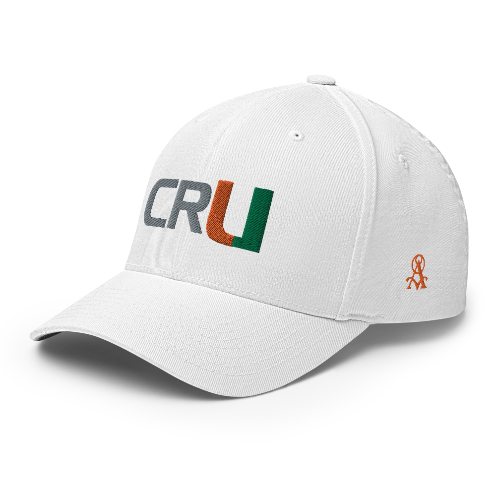 U Cru Flex Fit Twill Cap (Grey/Green/Orange font)