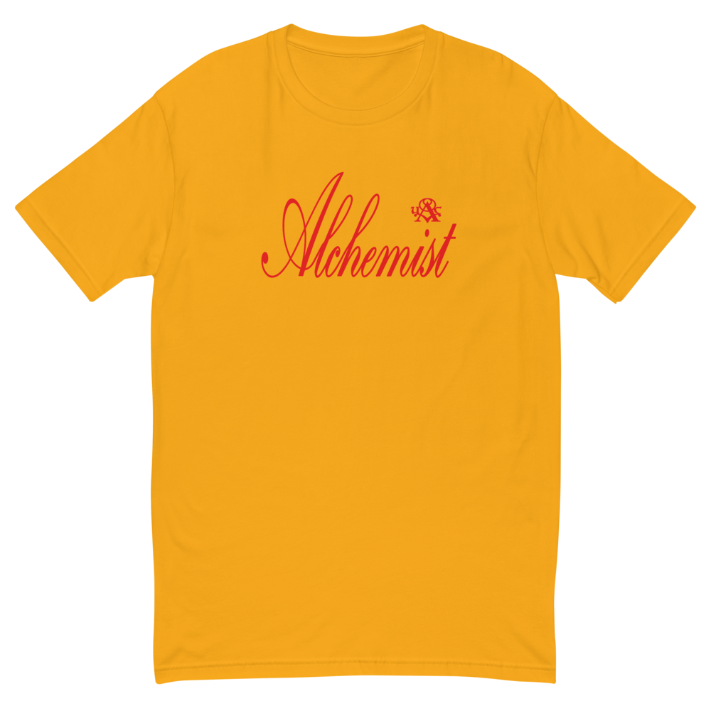 Alchemist Scripted Red Font - Next Level Tee