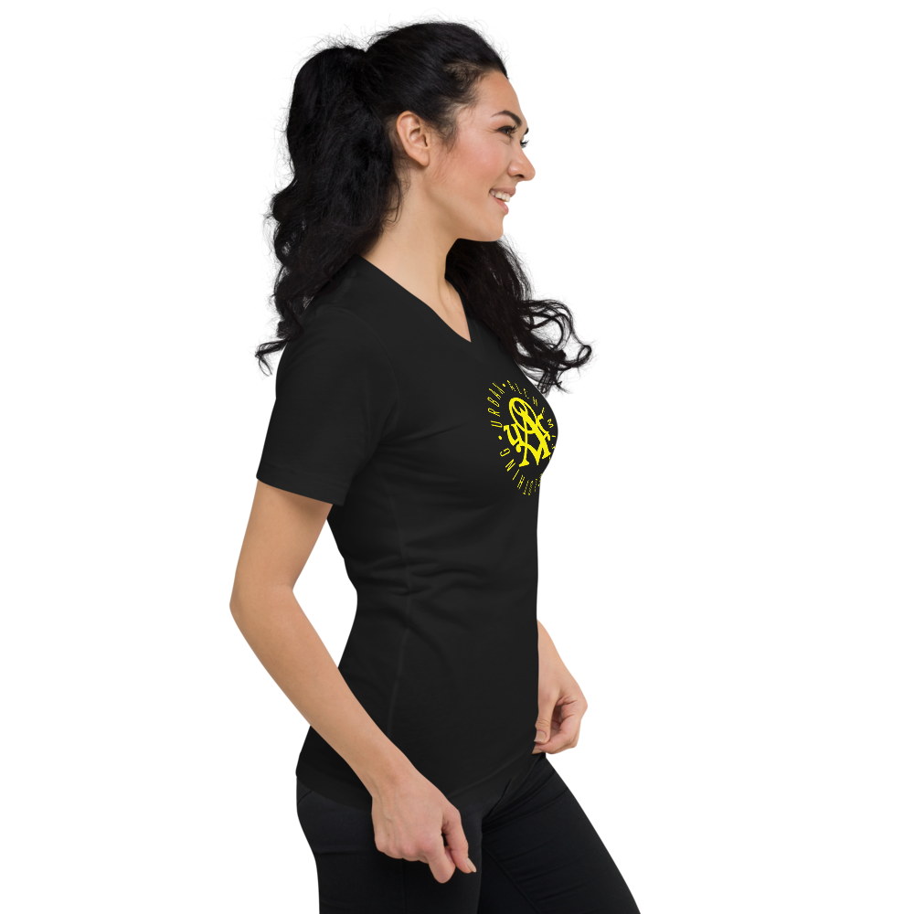 Yellow Tight Circle - Unisex Short Sleeve V-Neck T-Shirt