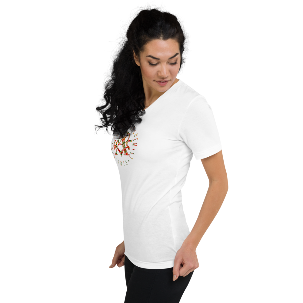 Peachtree Tight Circle - Unisex Short Sleeve V-Neck T-Shirt