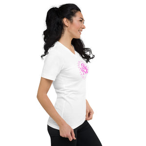 Pink Tight Circle - Unisex Short Sleeve V-Neck T-Shirt