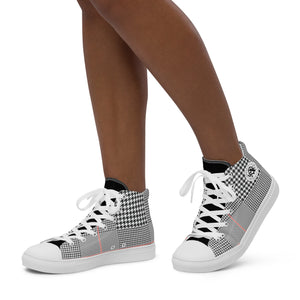 Houndstooth - Women’s high top canvas shoes